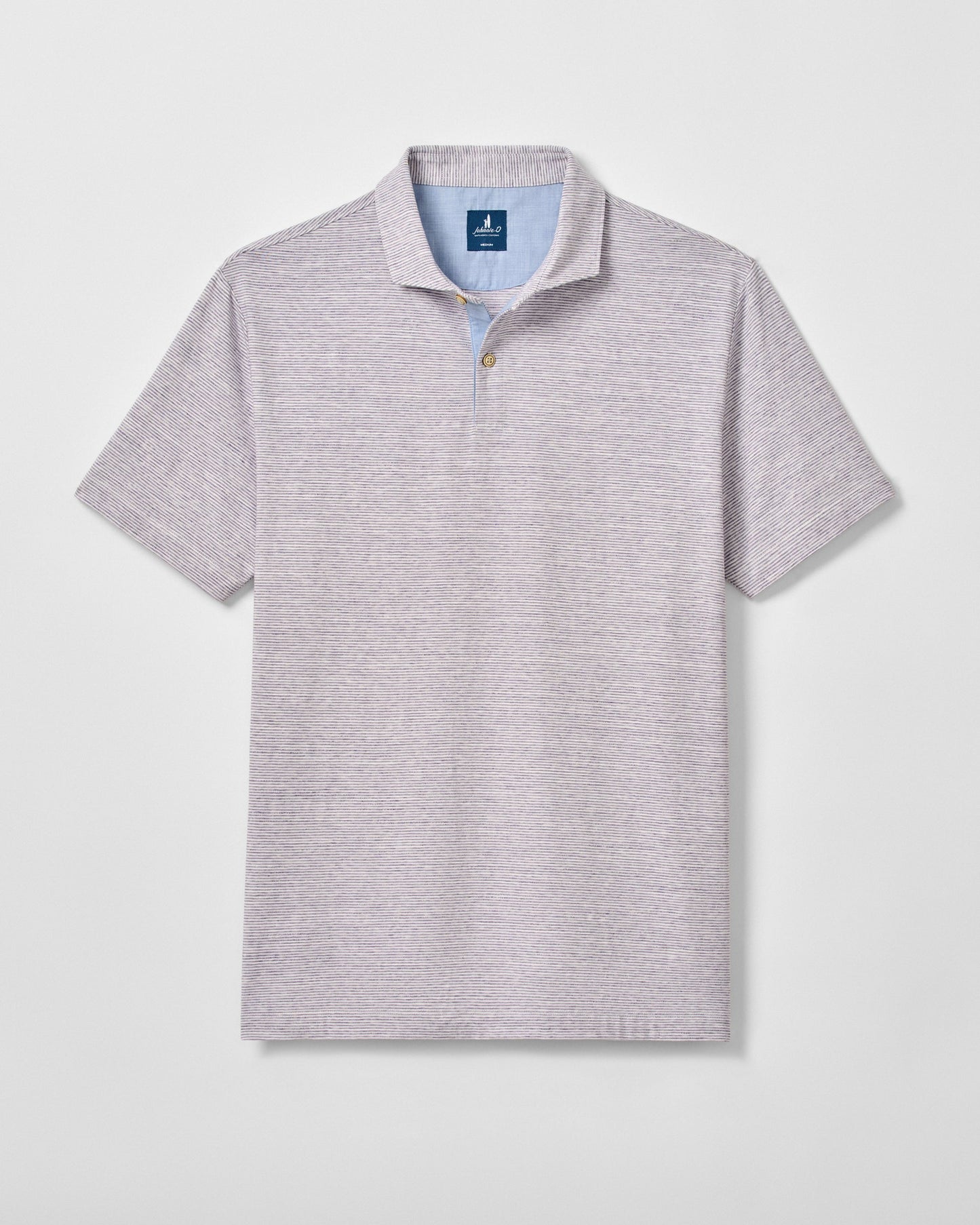 Thatcher Stripe Slub Polo Bluestone