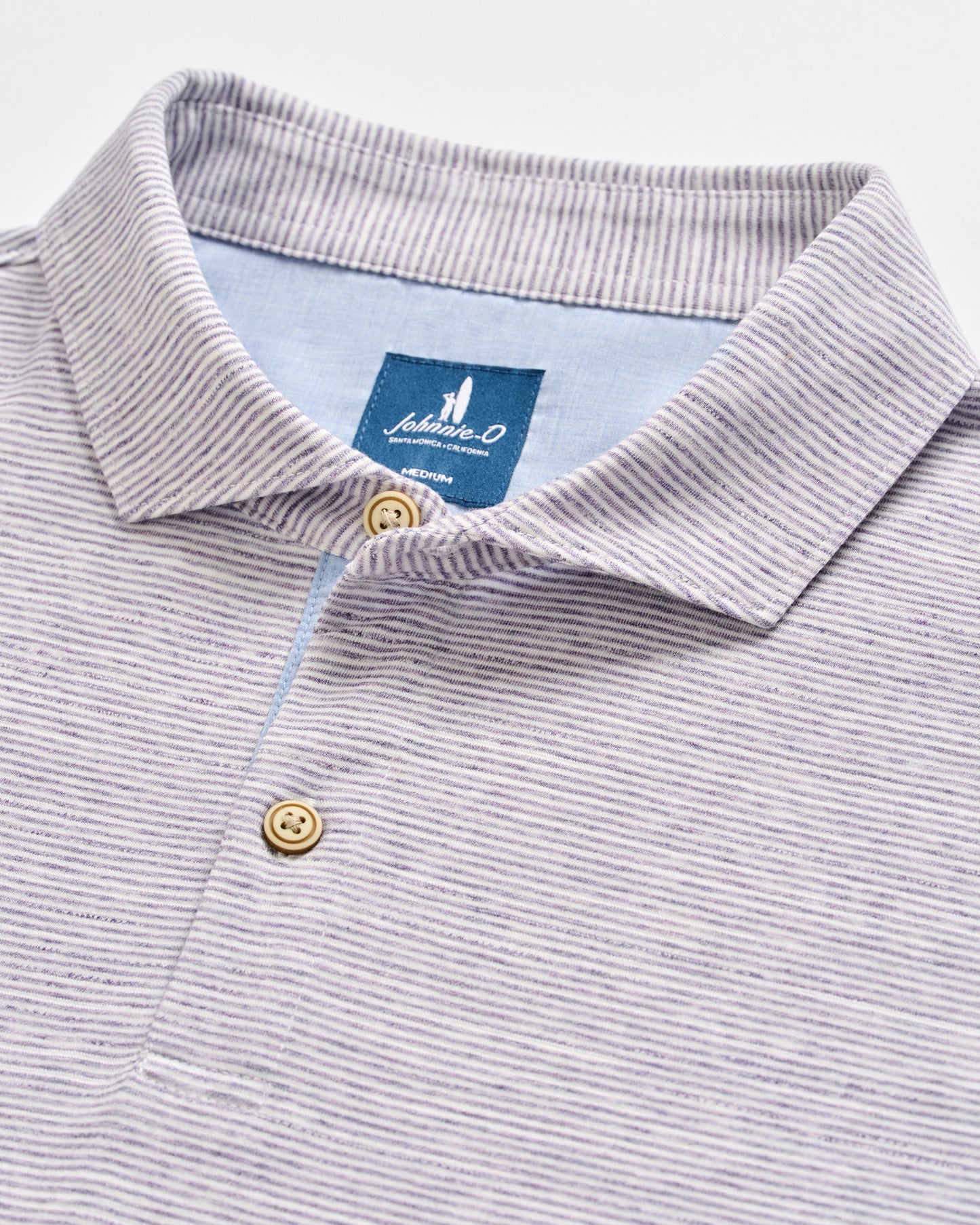 Thatcher Stripe Slub Polo Bluestone