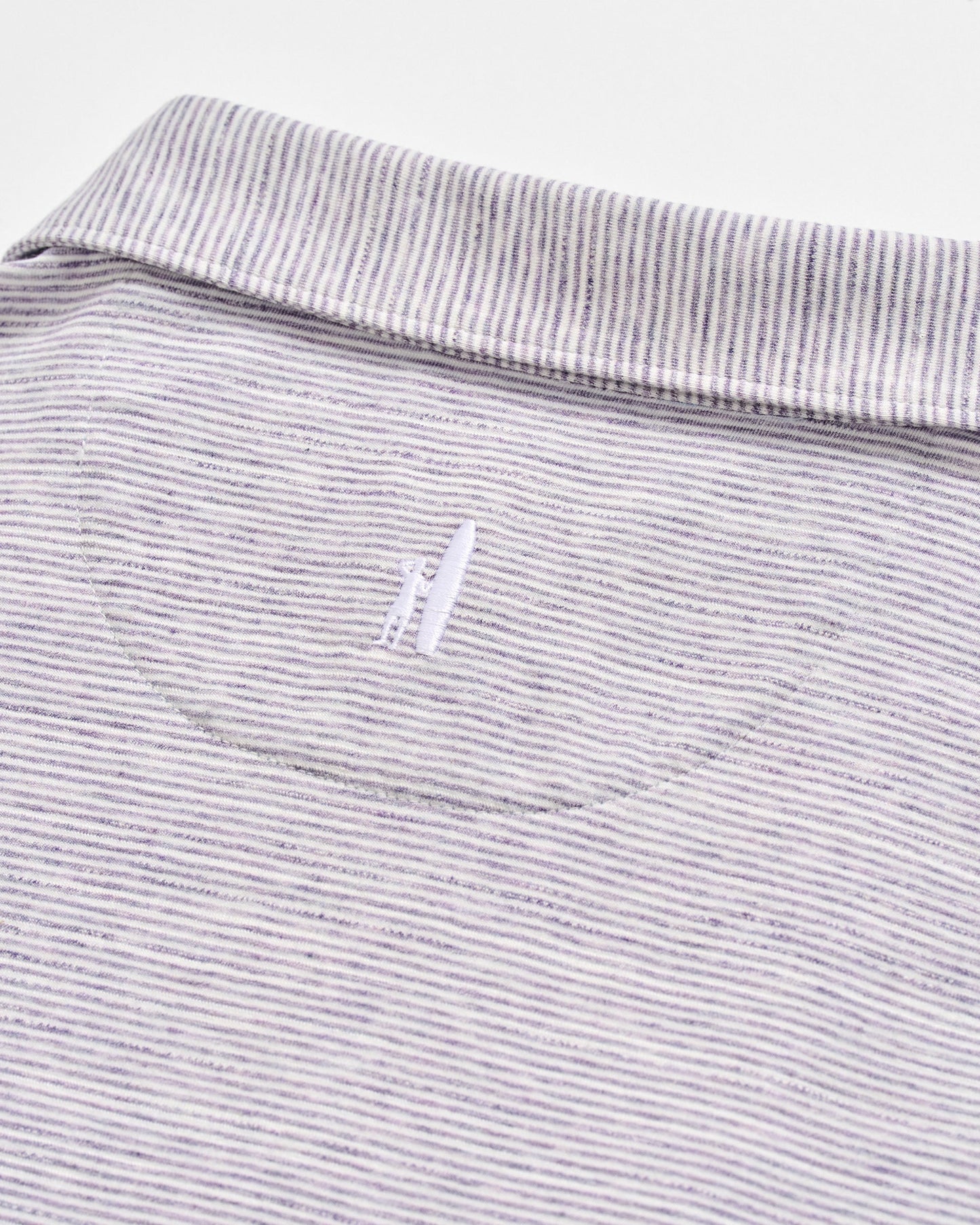 Thatcher Stripe Slub Polo Bluestone