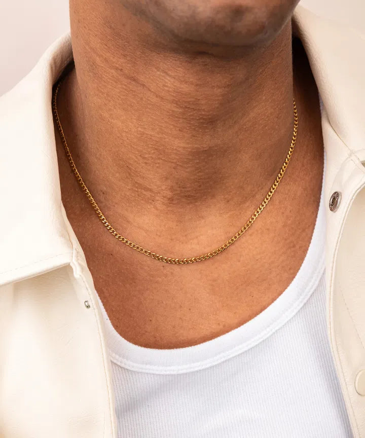 Curb Chain Necklace 55cm Gold