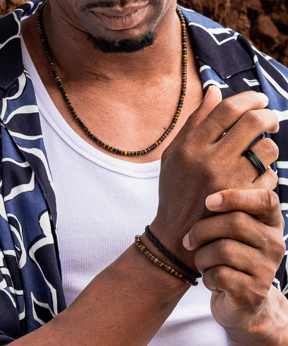 Brontide Necklace 55cm Tiger Eye/Black