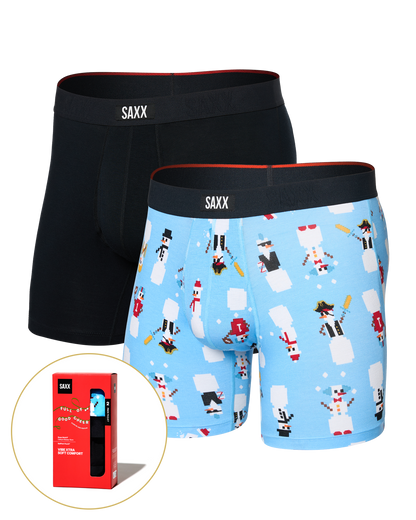 Vibe Xtra Boxer Brief 2Pk Frosty The Gamer/Black