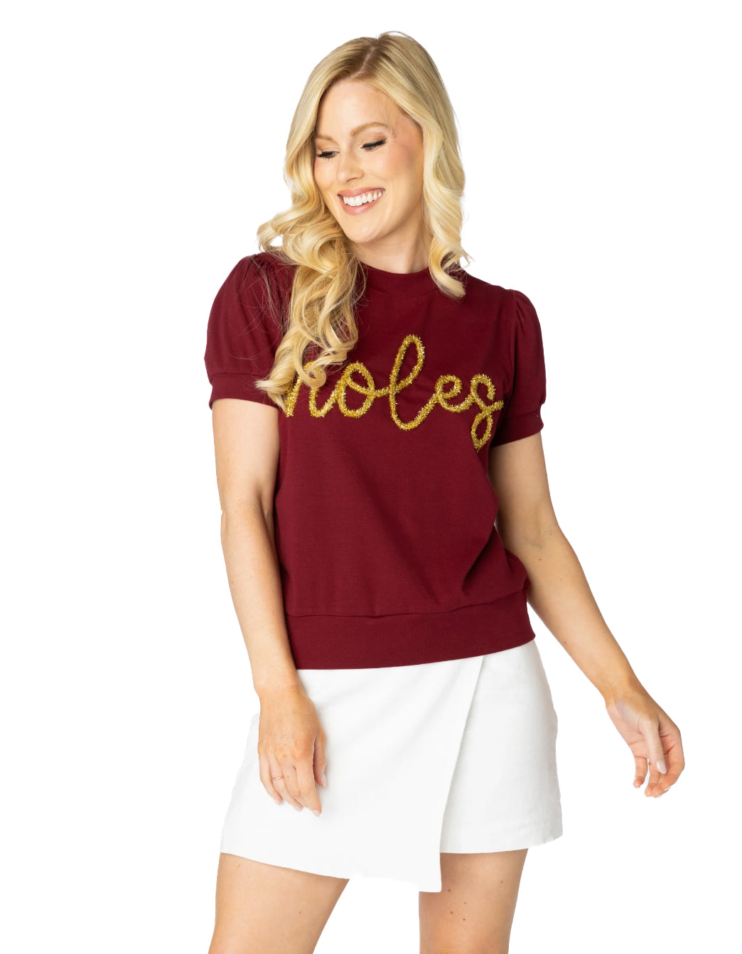 Ws Glitter Script Top FSU - Beau Outfitters