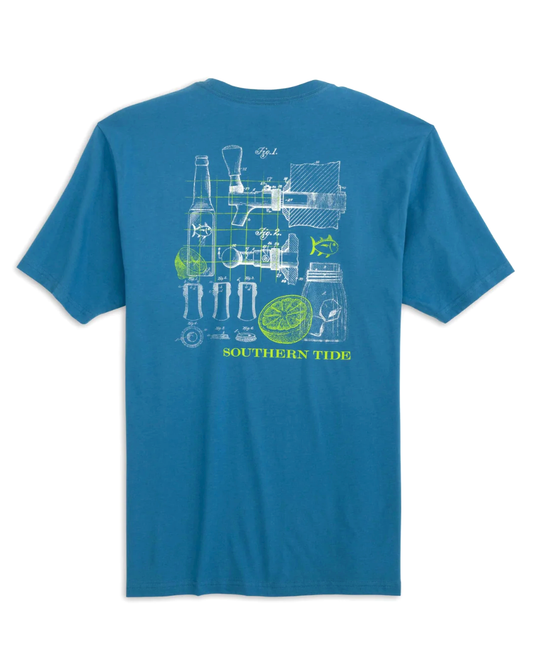 Tap Schematic SS T-Shirt Atl. Blue