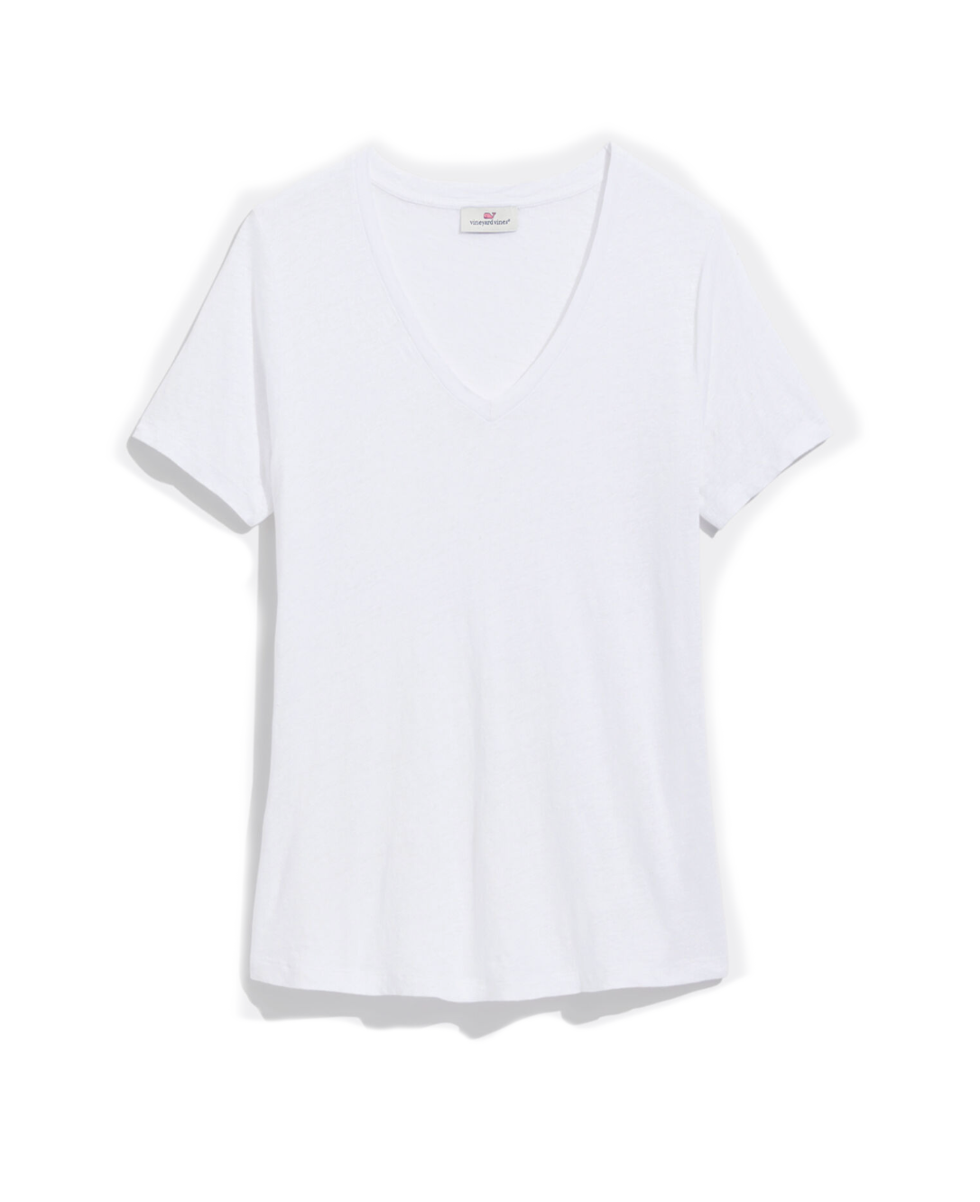 Linen V-Neck SS Shirt White