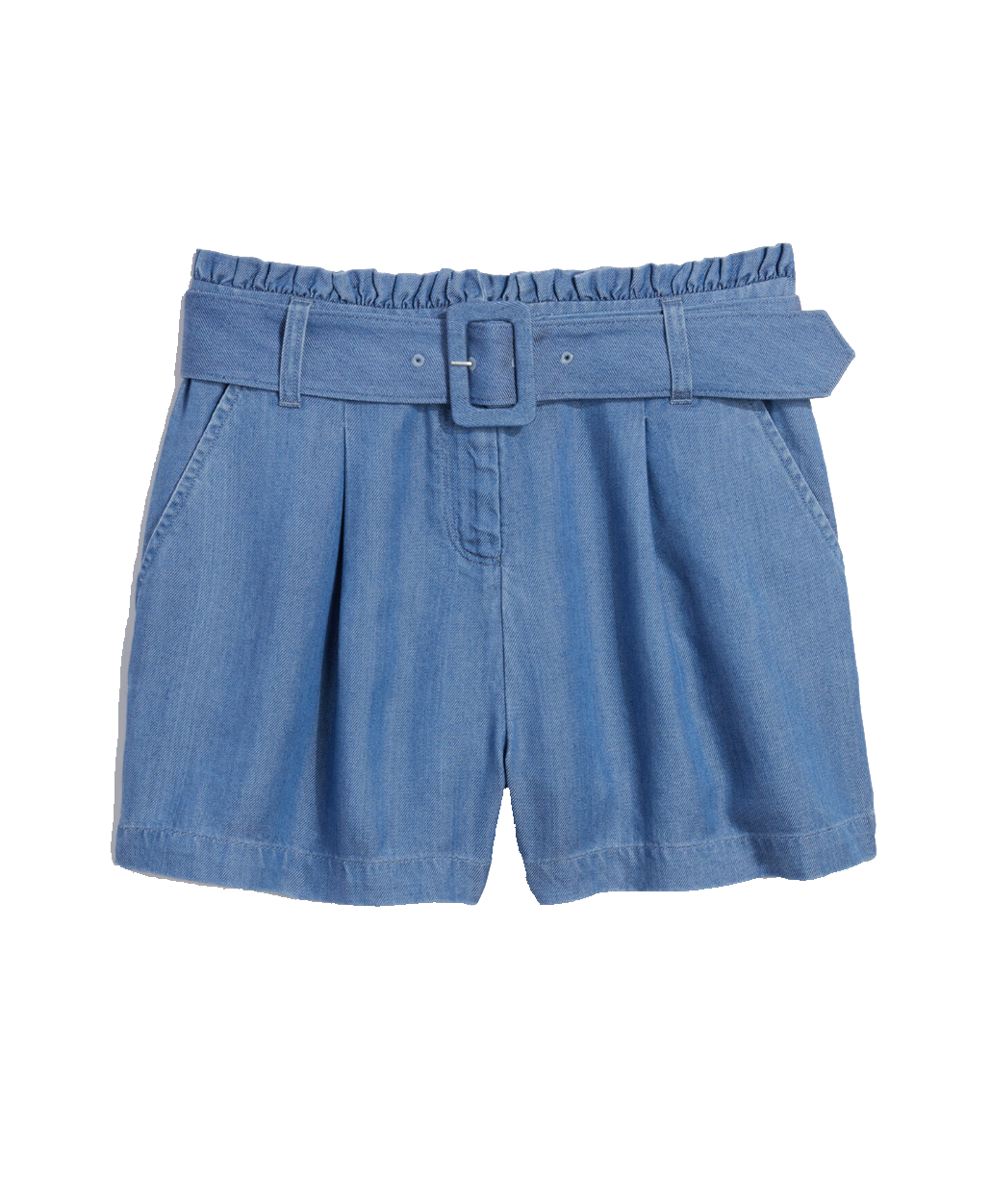 Ws Chambray Belted Short Ocean Breeze