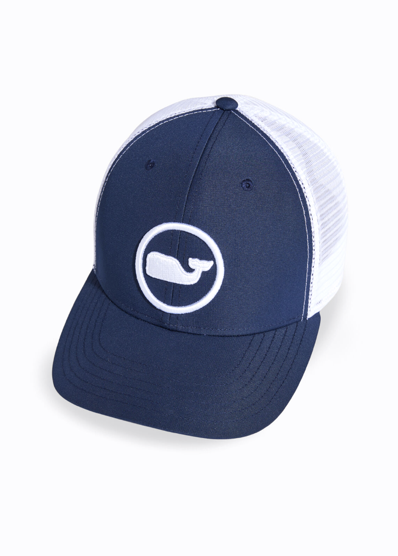 Whale Dot Perf Trucker Hat Blue Blazer