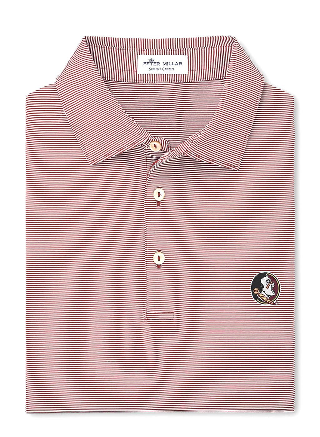 FSU Jubilee Stripe Perf Polo Maroon - Beau Outfitters