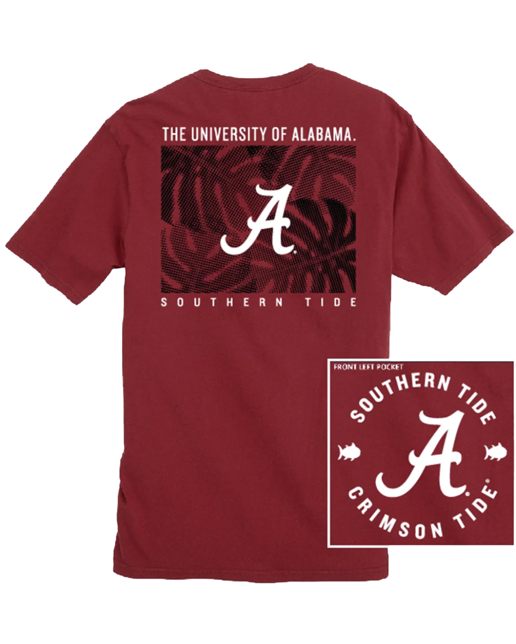 Alabama Halftone Monstera SS T-Shirt Crimson