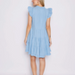 Ws Ruffle Neck Dress Lt. Chambray - Beau Outfitters