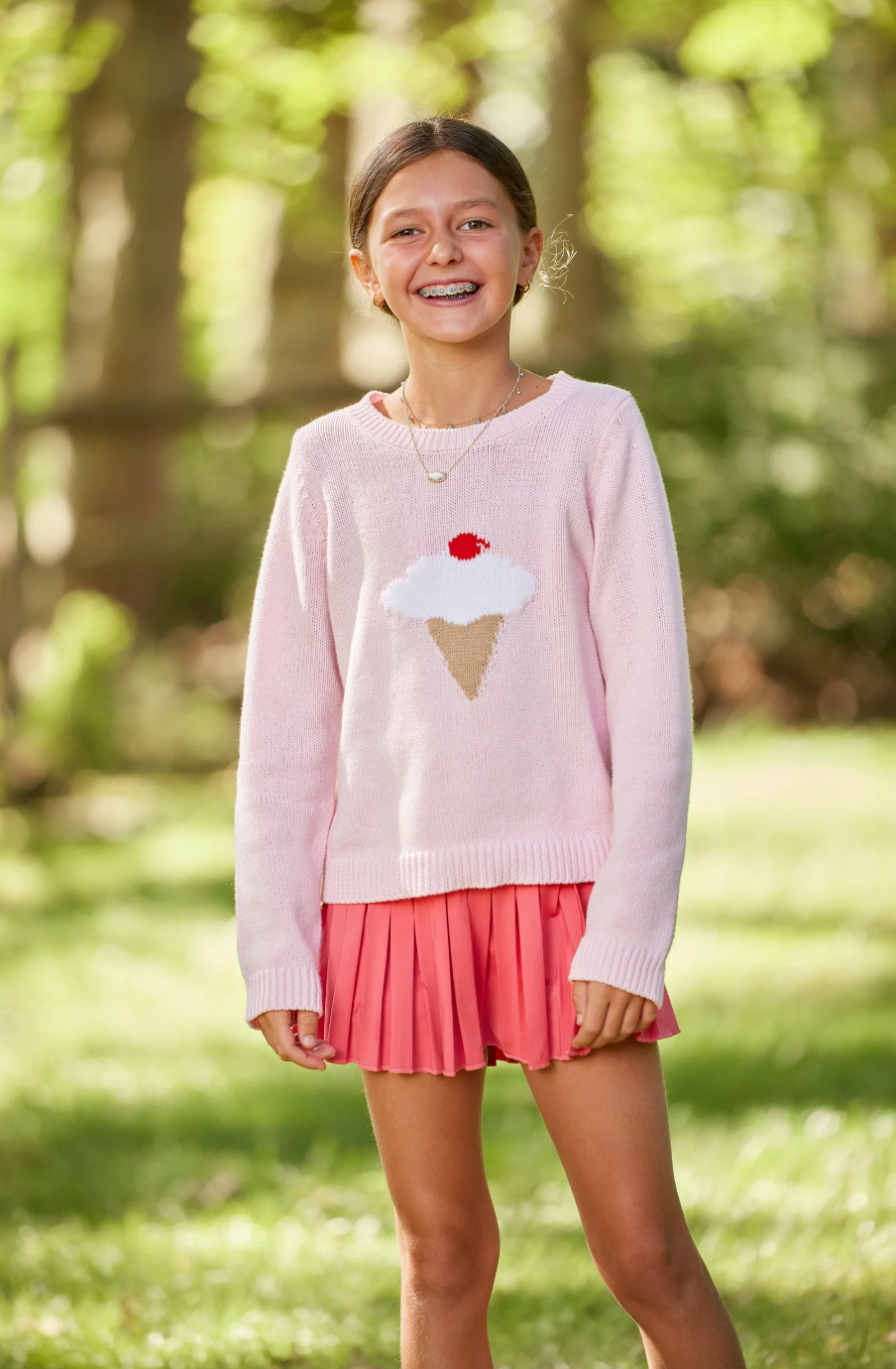 Youth Ice Cream Sweater Pink