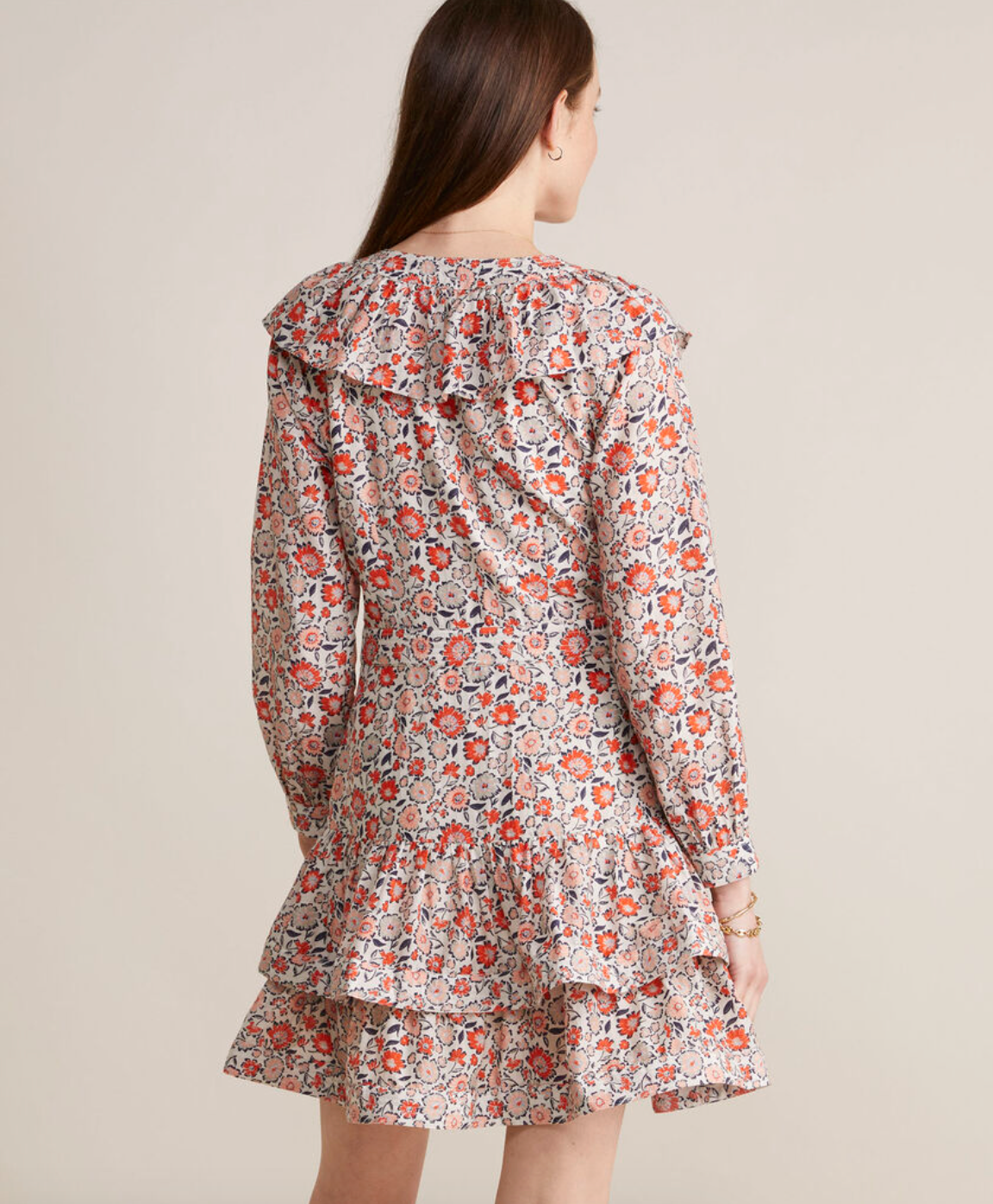 Ws Ivy Floral Ruffle Dress Stone