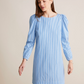 Ws Puff Sleeve Poplin Dress Feeder/Hull Blue - Beau Outfitters