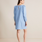 Ws Puff Sleeve Poplin Dress Feeder/Hull Blue - Beau Outfitters