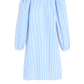 Ws Puff Sleeve Poplin Dress Feeder/Hull Blue - Beau Outfitters