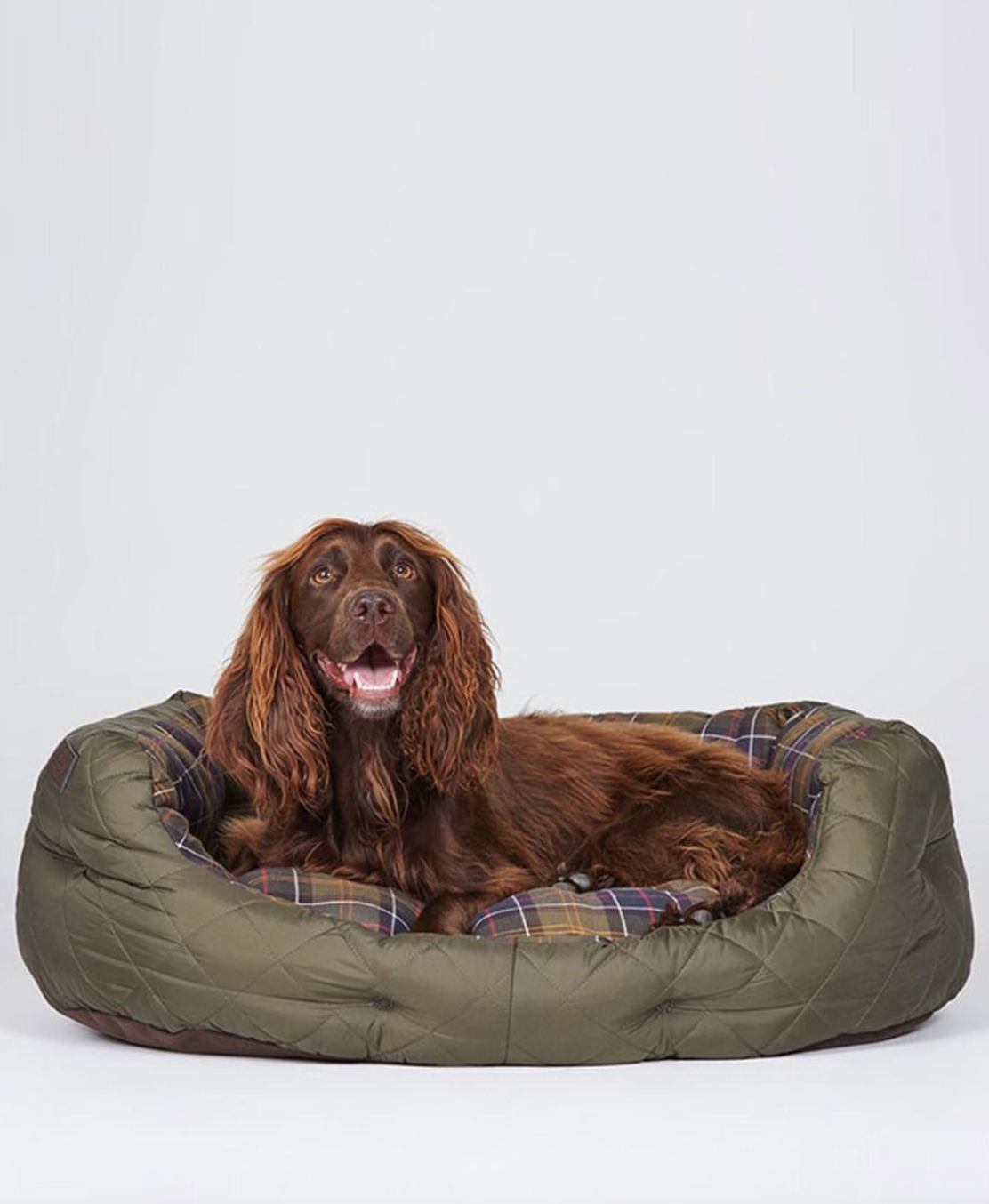 Quilted Dog Bed 30" Olive - Beau Outfitters