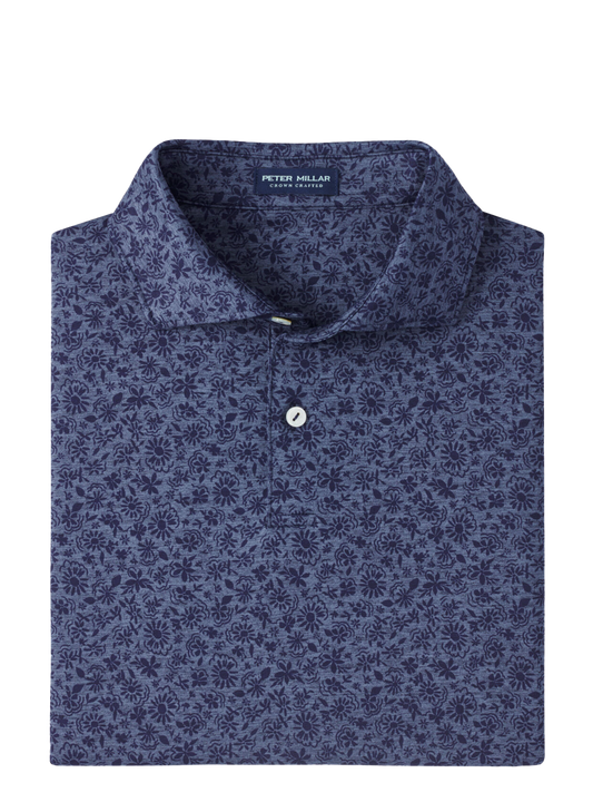 Cayucos Floral Perf Polo Navy