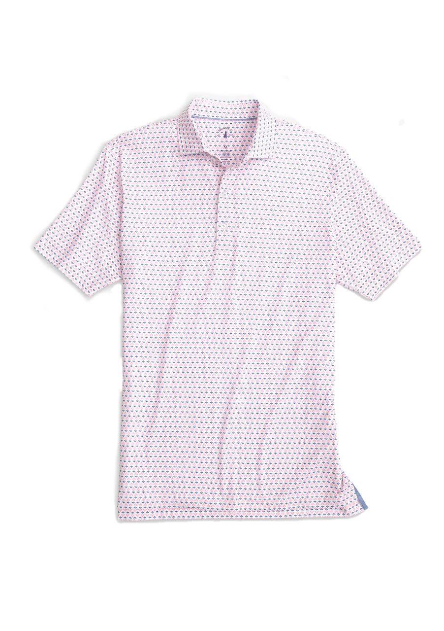 Bruns Top Shelf Printed Polo Hibiscus - Beau Outfitters