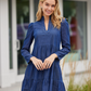 Ws LS Chambray Tunic Dress Dk Indigo - Beau Outfitters