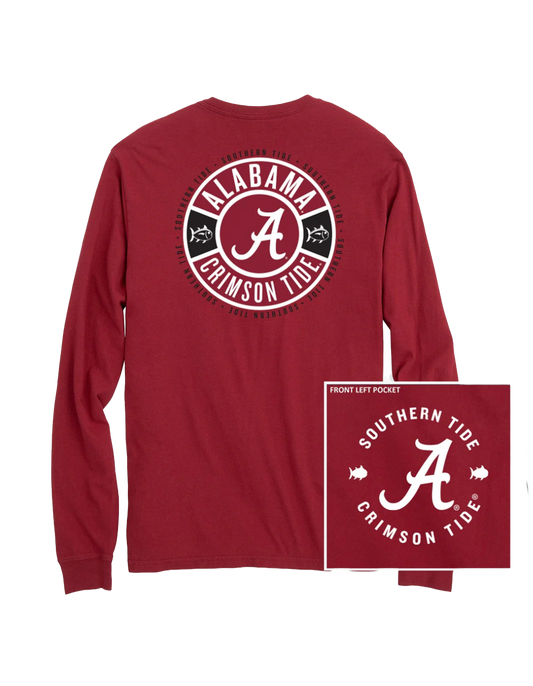 Alabama Ring Badge LS T-Shirt Crimson