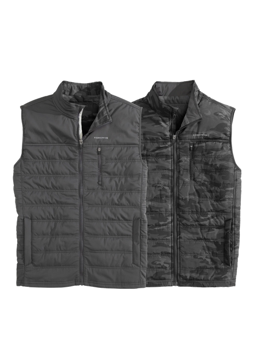 Reversible Brooker Quilted Vest Charcoal