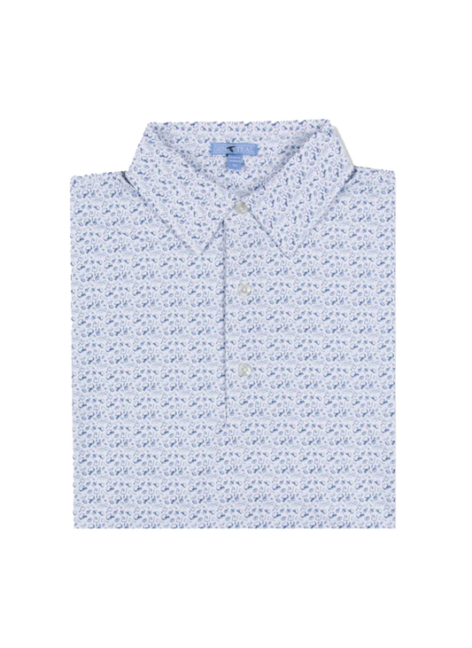 Brrr Printed Tailgate Polo White/Navy