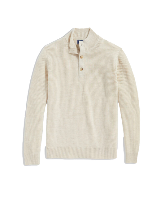Oysterman Button Mock Sweater Marshmallow