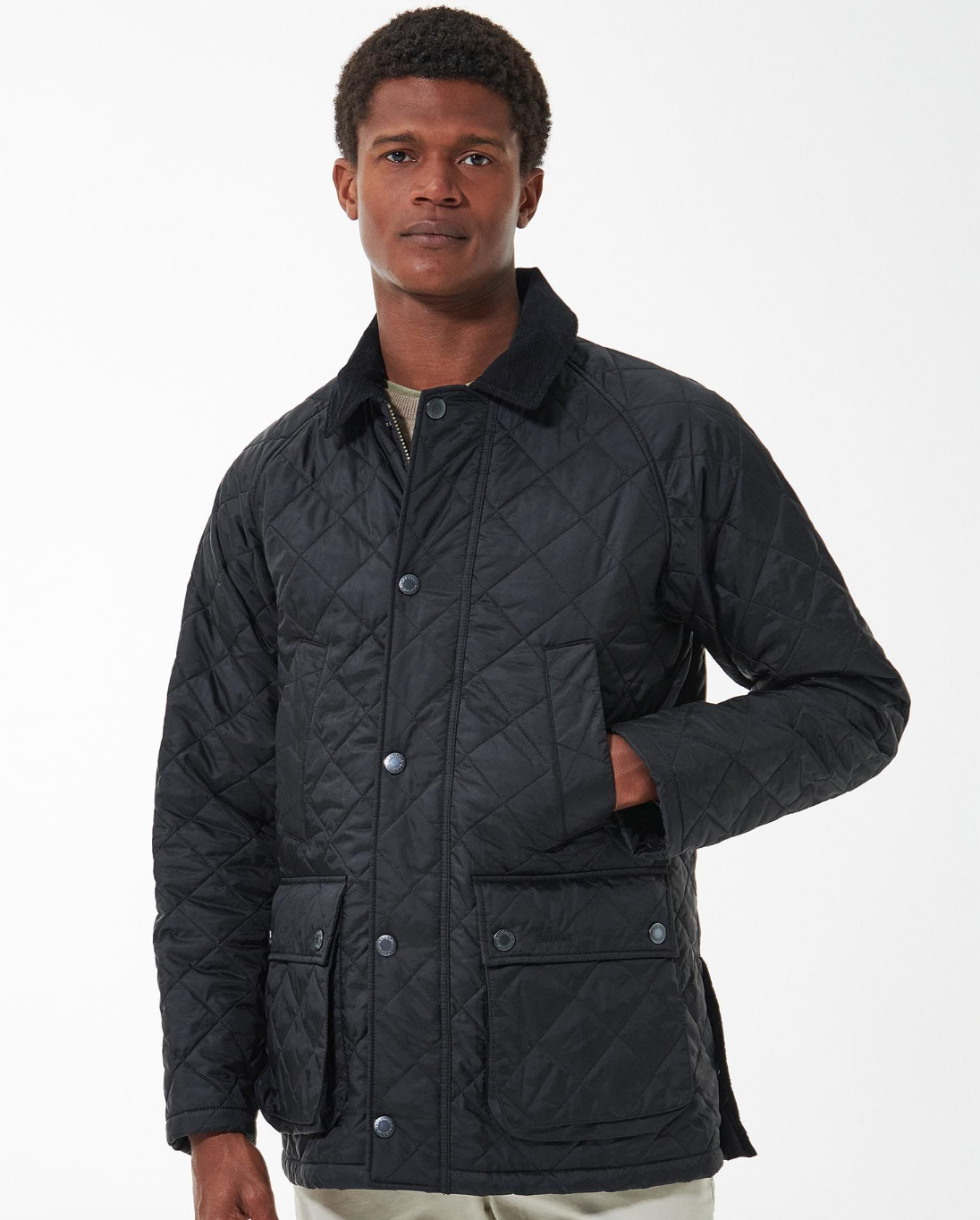 Barbour quilted discount black jacket