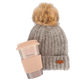 Ws Barbour Travel Mug / Beanie Gift Set Pink / Grey - Beau Outfitters