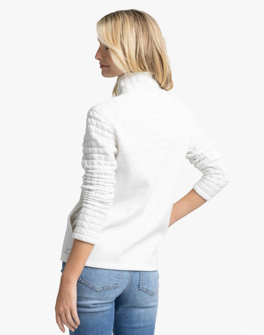 Ws Kelsea Quilted Pullover Hthr Star White