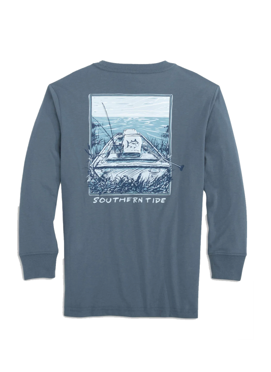 Jon Boat Fishing LS T-Shirt Blue Haze