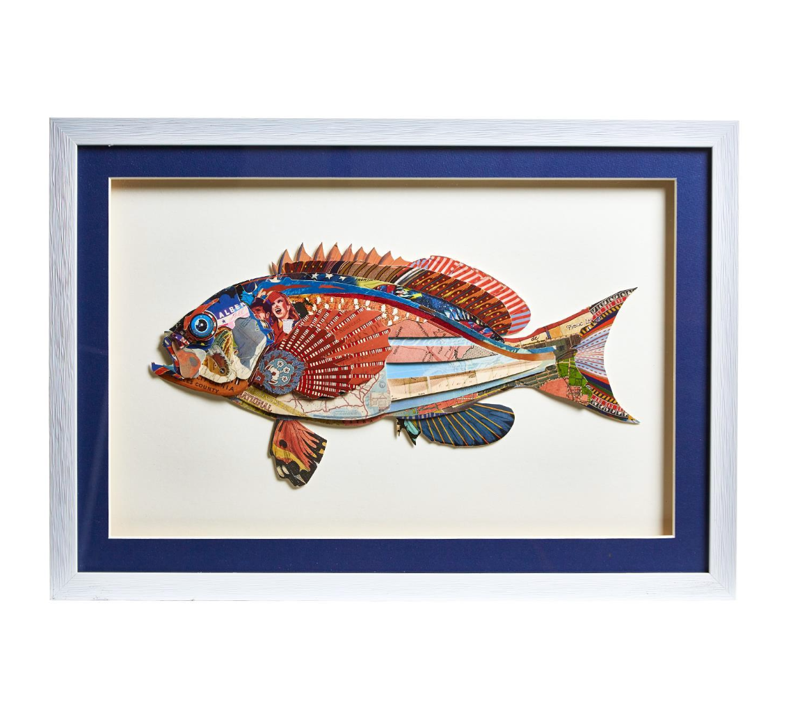 Fish Collage Wall Art 14 x 19.5 - Beau Outfitters