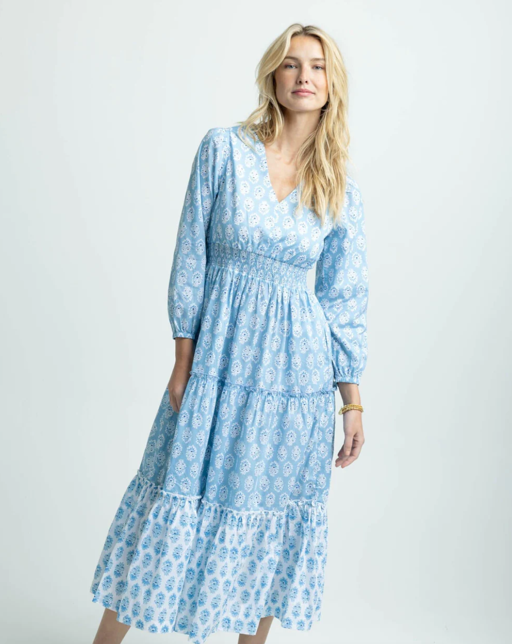 Ws Blaire Garden Maxi Dress Clearwater Blue - Beau Outfitters