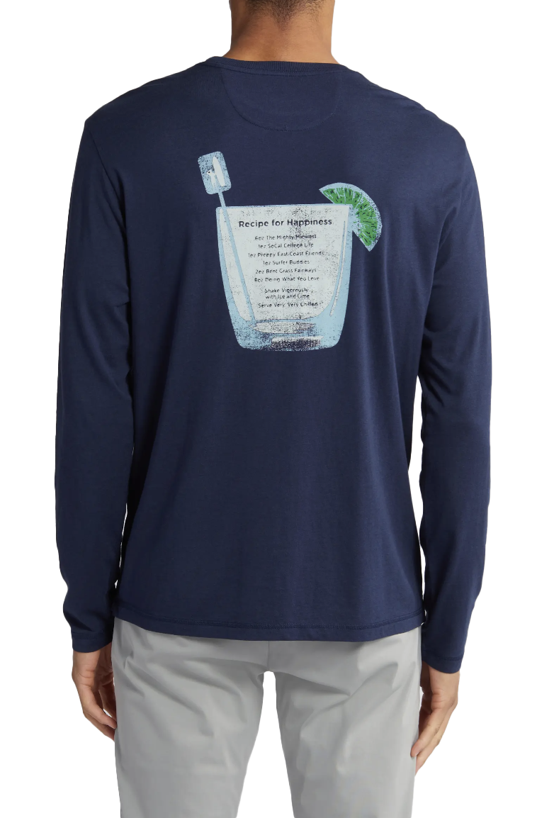 Recipe For Happiness LS T-Shirt Navy