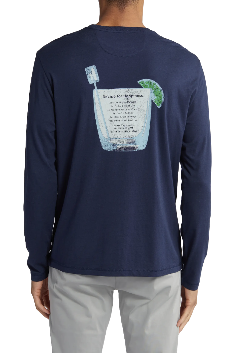 Recipe For Happiness LS T-Shirt Navy - Beau Outfitters