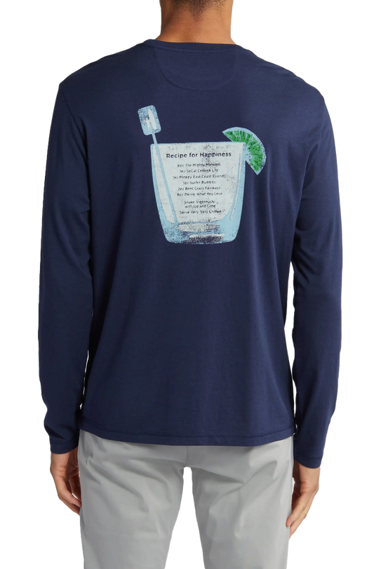 Recipe For Happiness LS T-Shirt Navy