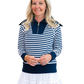 Ws Navy & White 1/4 Zip Front Pullover - Beau Outfitters