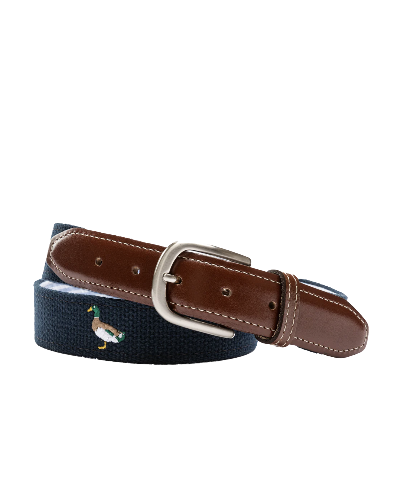 Embroidered Duck Web Belt Navy - Beau Outfitters