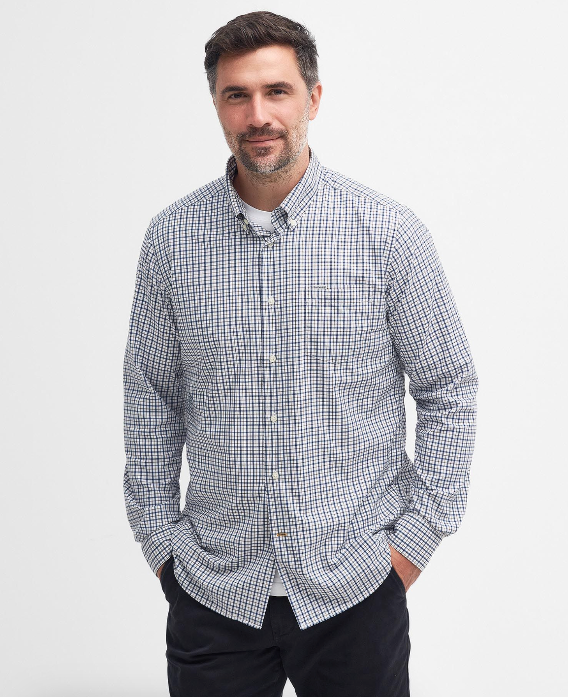 Teesdale Tailored Fit Perf Shirt Navy