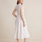 Ws Poplin V-Neck Midi Dress White Cap - Beau Outfitters