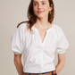 Ws Button Front Raglan Top White Cap - Beau Outfitters