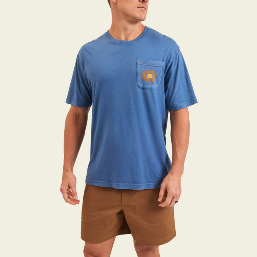 Cotton Pocket SS T-Shirt Sun Drinker Blue