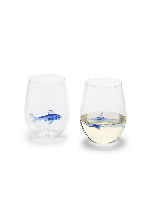 Great White Shark Stemless Wine Glass