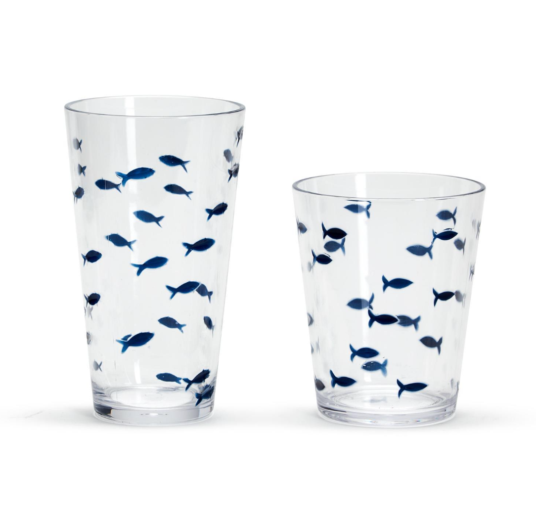 Blue Fish Acrylic Drinking Glass