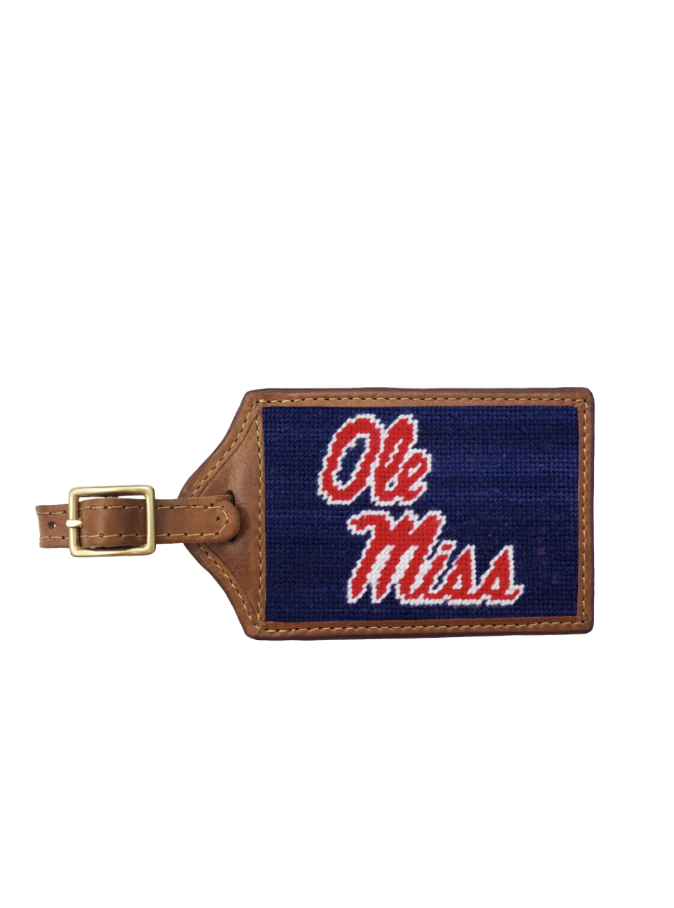 Ole Miss (Dk Navy) Needlepoint Luggage Tag - Beau Outfitters