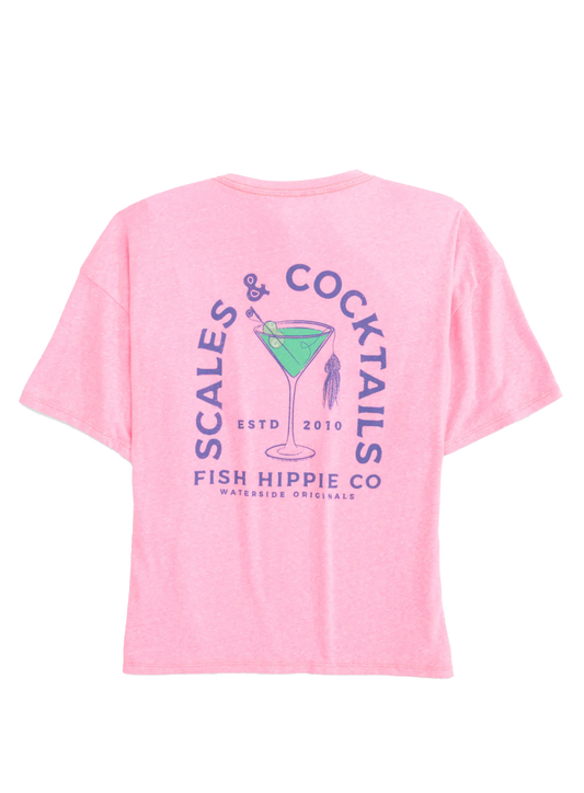 Ws Scales And Cocktails SS T-Shirt Hthr Pink