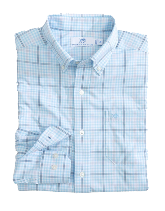Brrr Rainer Check IC Shirt Clearwater Blue