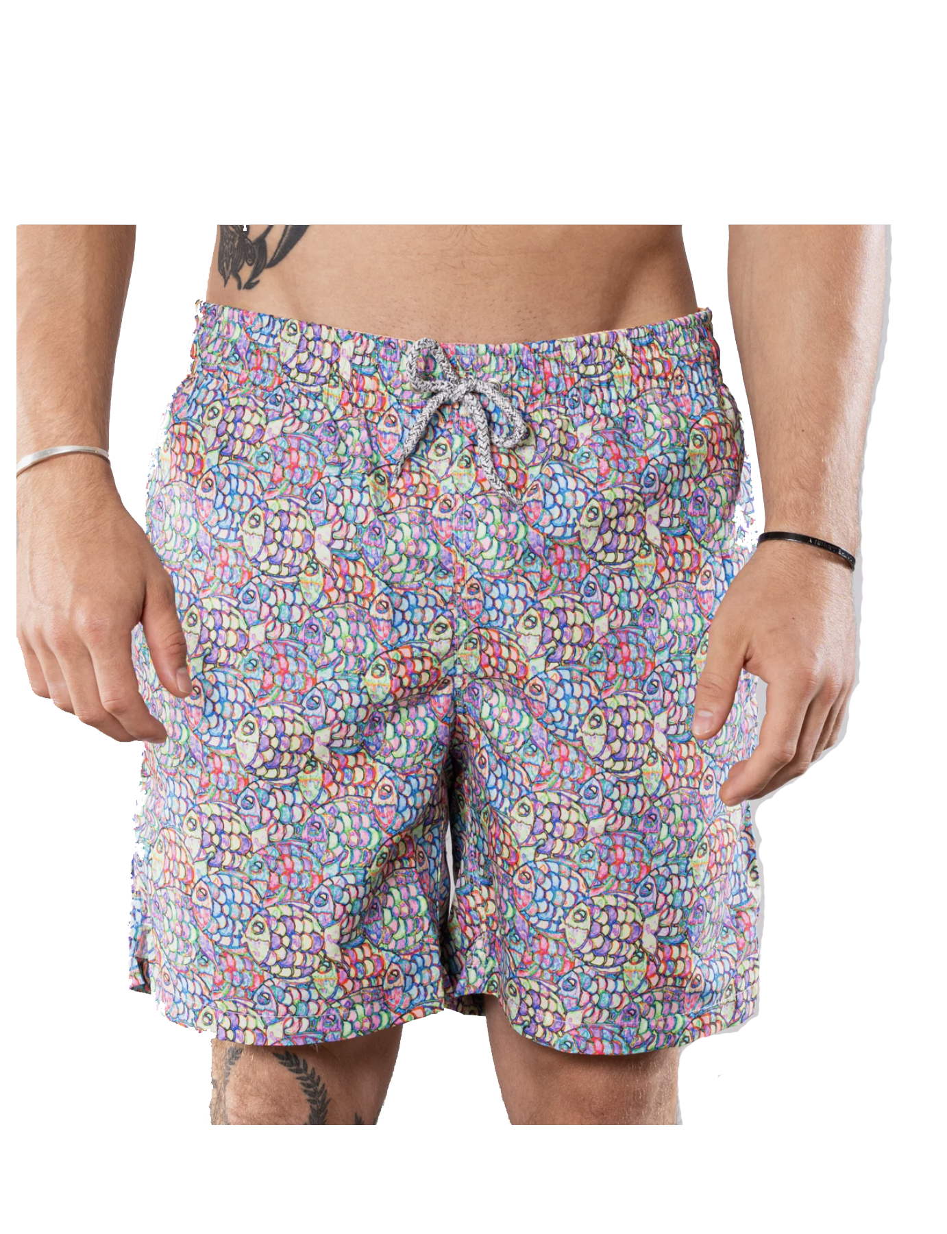 Abstract Fish Cyclist Swim Trunk Blue