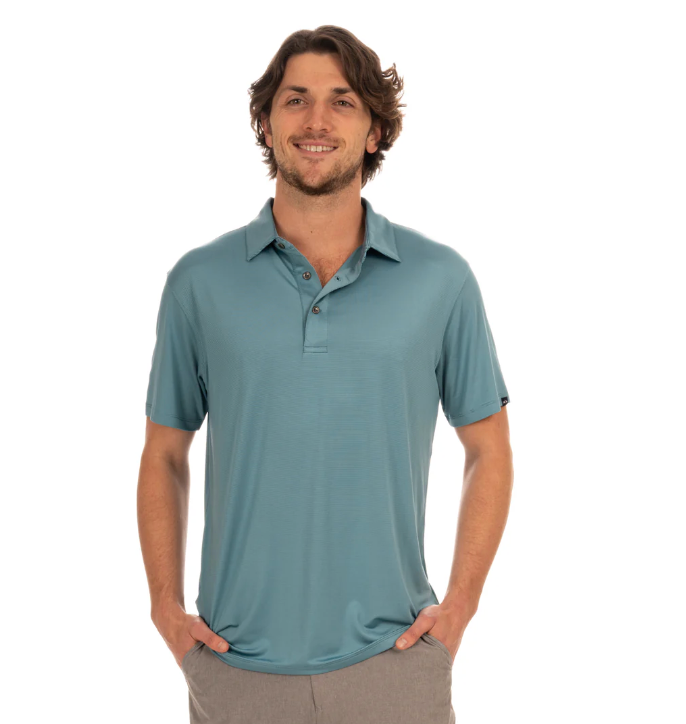 Runnel Stripe Perf Polo Ranger Blue - Beau Outfitters