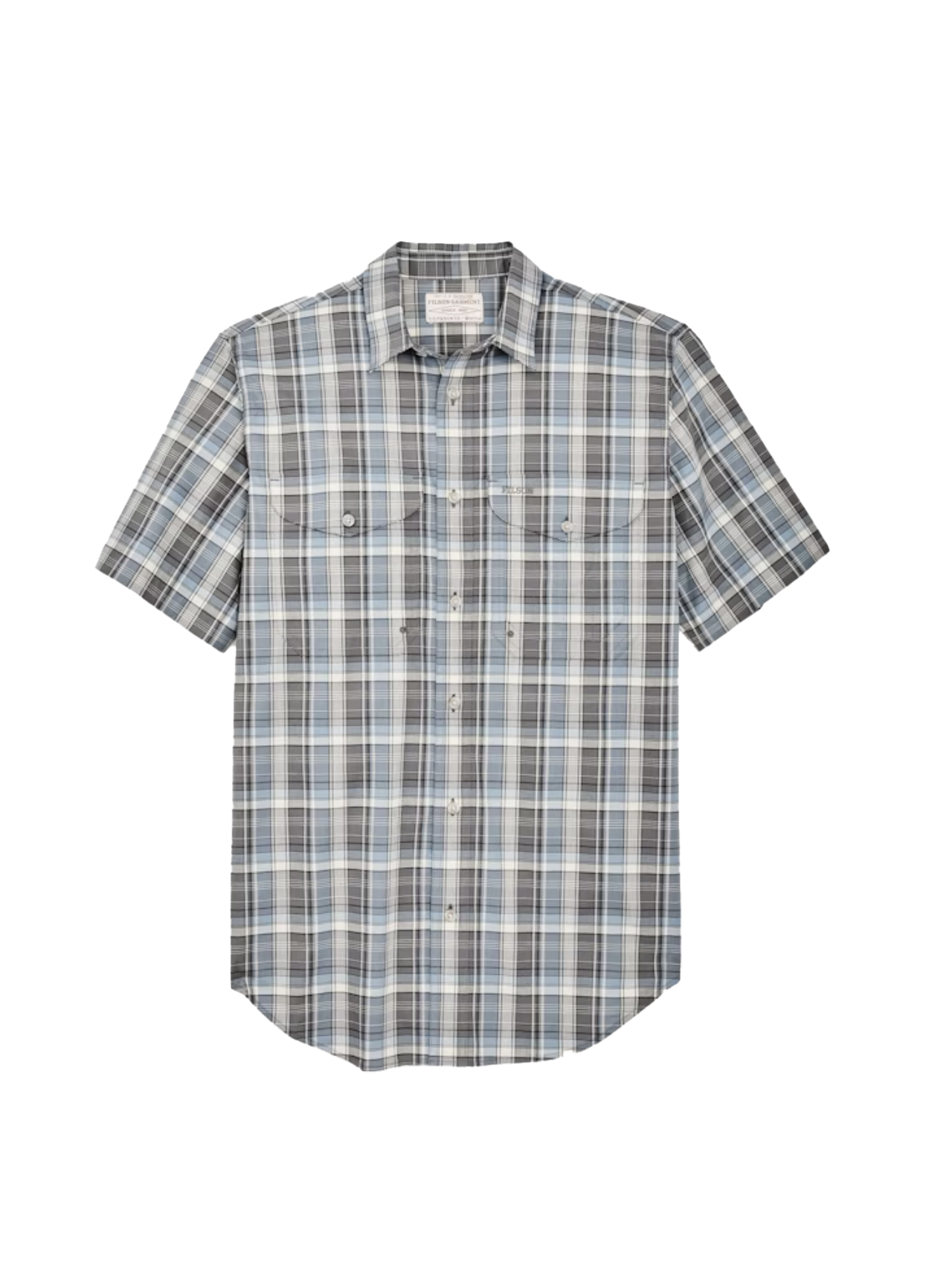 Twin Lakes SS Sport Shirt Gray/Blue/Cream Plaid